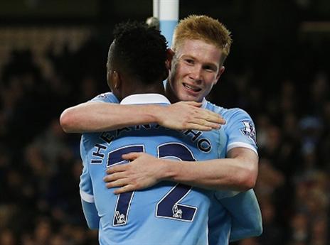 דה בריינה מאושר. סיטי טיילה לרבע הגמר (getty)