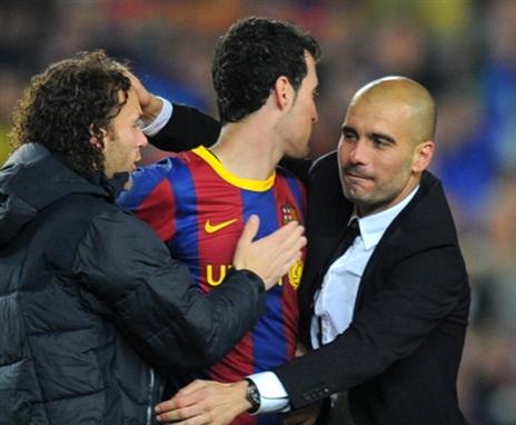 שיתפו פעולה עוד בבארסה ב'. פפ ובוסקטס (Getty)