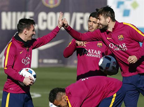 מסי קיבל ברכות באימון