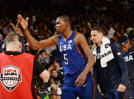 דוראנט מתרגל לאורקל ארינה (GETTY)