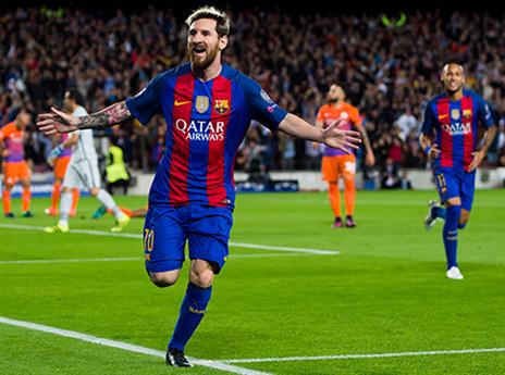 הצגה של איש אחד. ליונל מסי חוגג (getty)