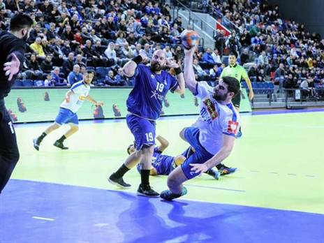 מחצית ראשונה צמודה בהיכל שלמה (הדר ואן קולא, איגוד הכדוריד)