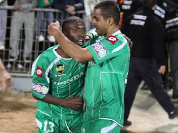 חוגג את שער הבכורה שלו בבוגרים במשחק מול מכבי ת"א (אלן שיבר)