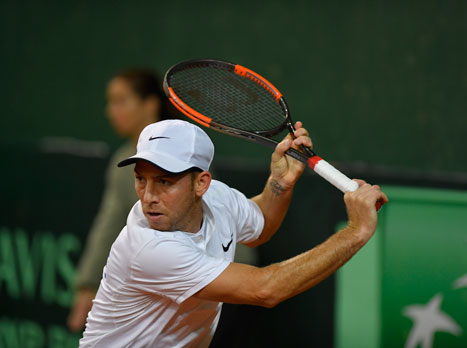 מנסה לאזן ל-1:1 מול פורטוגל. סלע (צילום: אלכס גולדנשטיין איגוד הטניס)