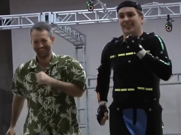 השחקנים לובשים את חליפות ה-Motion Capture.