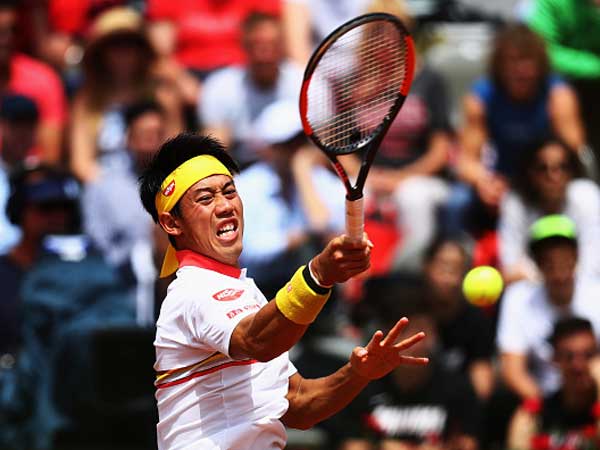 נישיקורי, גבר על המדורג הגבוה ממנו דימיטרוב. (getty)