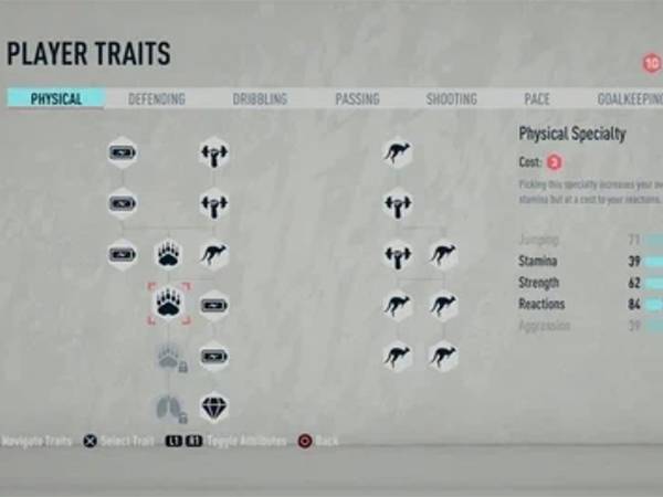 עץ היכולות של השחקן