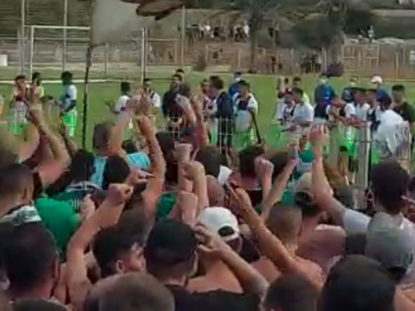 האוהדים הירוקים בטירוף. (צילום מסך)