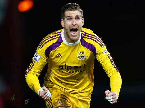 אדריאן, העלה את ווסטהאם (gettyimages)