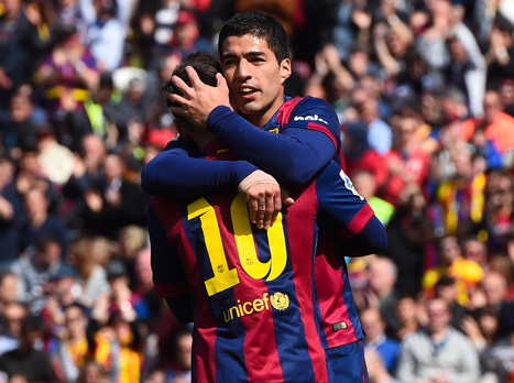 שיתוף פעולה מנצח. סוארס ומסי (gettyimages)