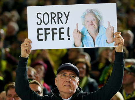 אוהדי דורטמונד זוכרים לאפנברג את ימיו בבאיירן (Getty)