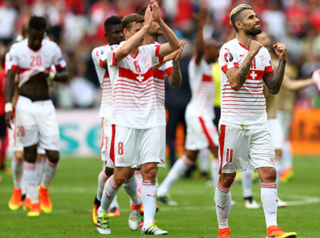 שווייץ תחגוג העפלה היסטורית לשמינית הגמר? (gettyimages)