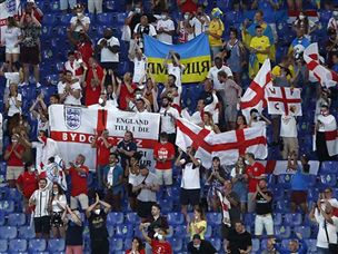 אך מי שיצא מאושר מהאולימפיקו הוא הקהל האנגלי, שייסע ישר לוומבלי לחצי הגמר (GETTY)