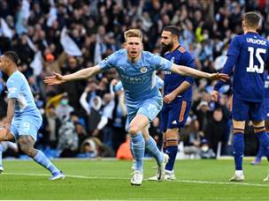 דה בריינה. השער הראשון במשחק (Getty)