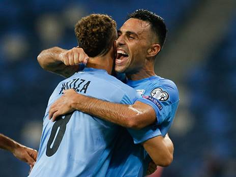 ערן זהבי חוגג במשחק הקודם (אלן שיבר)