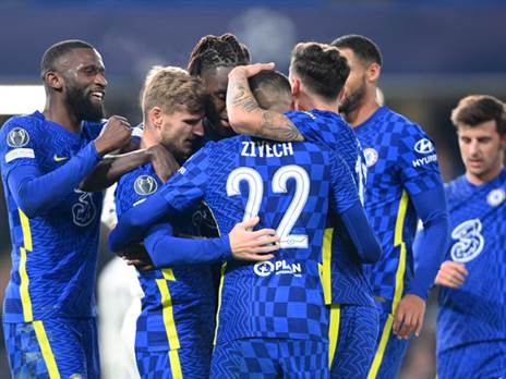 שחקני צ'לסי חוגגים עם טימו ורנר. יחגגו בסוף הערב? (Getty)