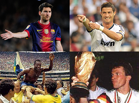 לא כל שיא אפשר לשבור. מסי, רונאלדו, פלה ומתיאוס (gettyimages)