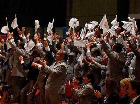 נציגי טוקיו חוגגים בבואנוס איירס (gettyimages)