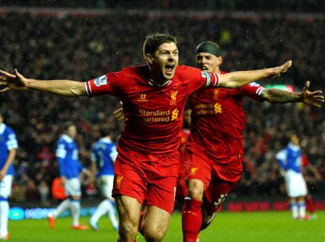 כבש בעיקר עם הלב וקצת עם הראש. ג'רארד (GETTYIMAGES)