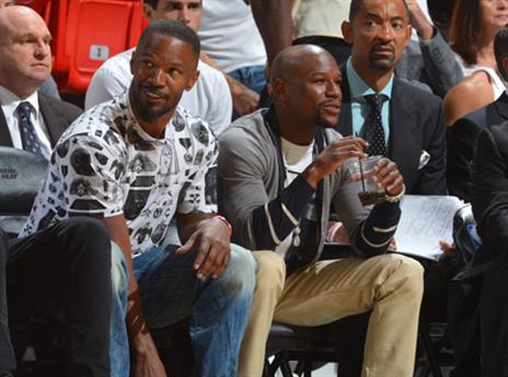 גם ג'יימי פוקס ופלויד מייוות'ר הגיעו (gettyimages)