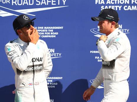 המילטון ורוזברג אחר הצהריים במונזה. מילים לא הוחלפו שם (GETTYIMAGES)