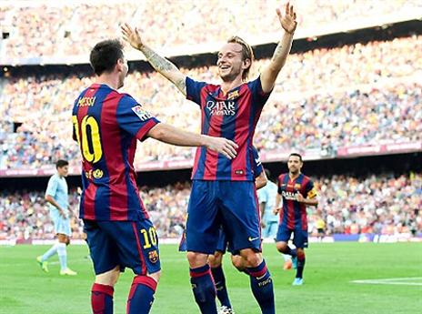 רקיטיץ' ומסי, זמן קסם (gettyimages)