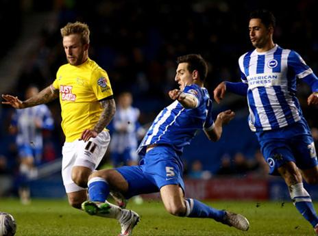 כיאל (מימין). המוליכה נפלה מול ברייטון (Getty)