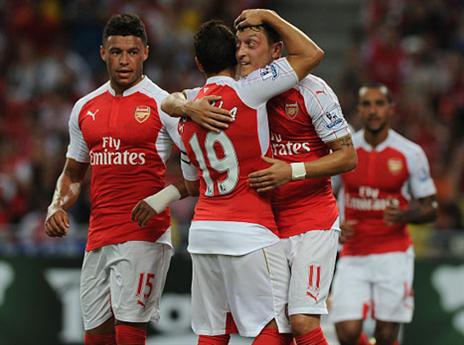 שחקני ארסנל נהנו בסינגפור (GETTY)