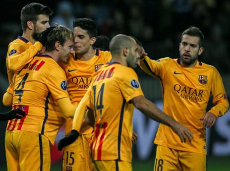 ראקיטיץ' והחברים חוגגים במשחק הקודם מול באטה (Getty)