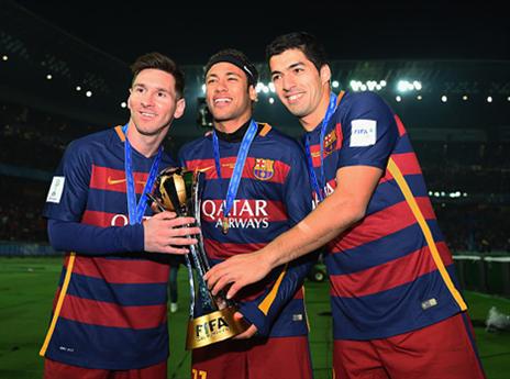 השלישייה הקסומה של ברצלונה גבוה בצמרת (getty)