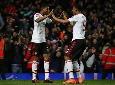 ראשפורד ומרסיאל חוגגים (getty)