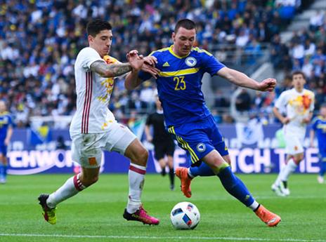 ביירין בבכורה בנבחרת ספרד (Getty)