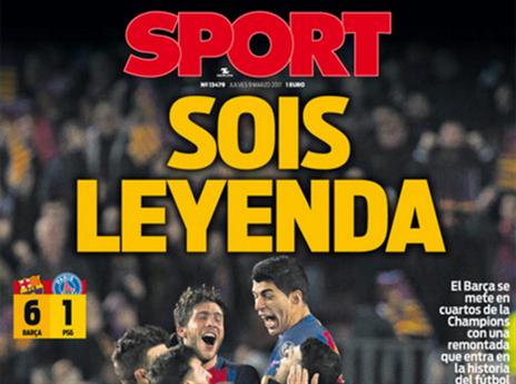 הכותרת בספורט: "אתם אגדה"