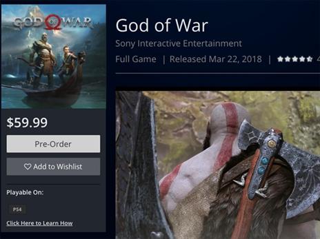 תאריך המשחק בחנות האנטרנט של פלייסטיישן לפניי שתוקן.