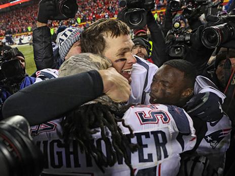 למה לבזבז אנרגיות? בריידי חוגג עלייה לעוד סופרבול (צילום: Patrick Smith/Getty Images)