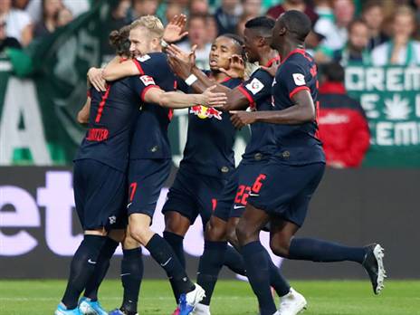 ראשונה בליגה. לייפציג חוגגת (צילום: getty)