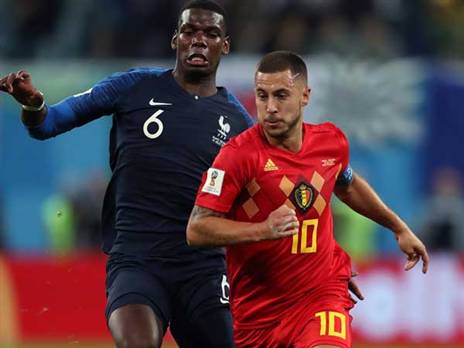 הזאר מול פוגבה. שתי הנבחרות הטובות בעולם (Getty)