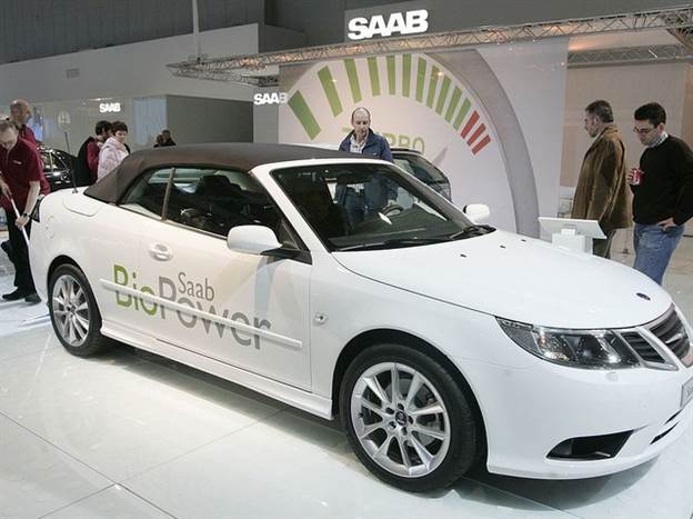 סאאב 9-3 אירו ביו-דלק בתערוכת בריסל ב-2008 (צילום: Getty)