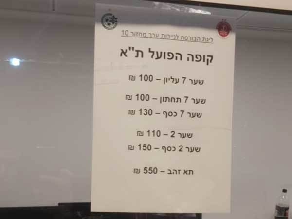 מחירי הכרטיסים לאוהדים הירוקים באיצטדיון בלומפילד. בנוף הגליל מבקשים יחס זהה