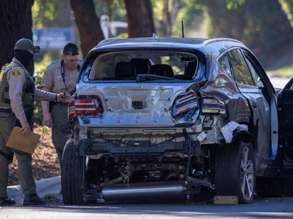 הרכב של וודס אחרי התאונה. שיקום ארוך (Getty)
