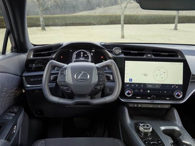 מערכת היגוי אופציונלית . מהנדסי לקסוס אומרים שהיתרון טמון בשדה ראיה גדול יותר