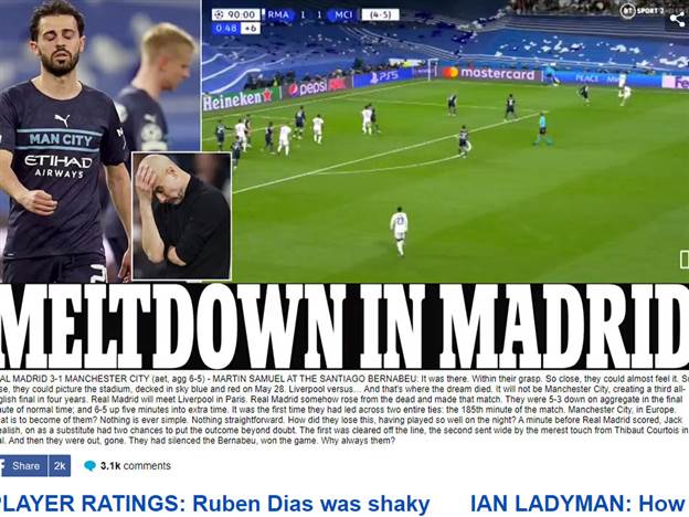 "קריסה במדריד". הדיילי מייל