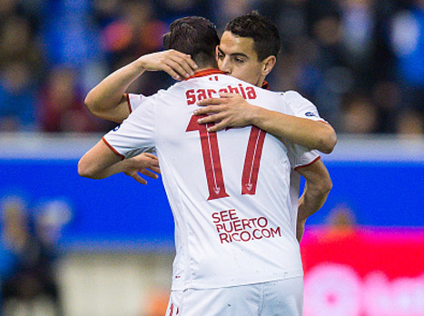 חגגו מוקדם מדי. סביליה אחרי שער היתרון (getty)