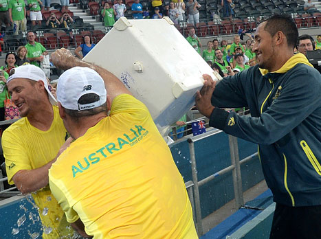 ניצחון חגיגי לניק קיריוס (Getty)