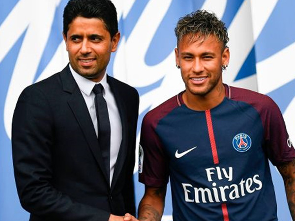 "המטרה היא לזכות בליגת האלופות". ניימאר עם אל חאליפי (getty)