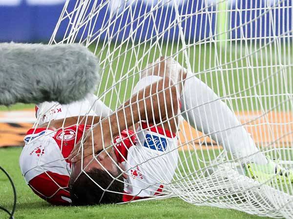 "נראינו מאוד לא טוב במחצית הראשונה". בכר על שחקניו (צילום: דני מרון)