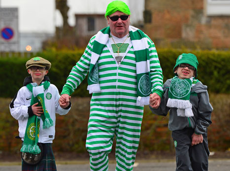 אוהדי סלטיק. באו לחגוג גביע (Getty)