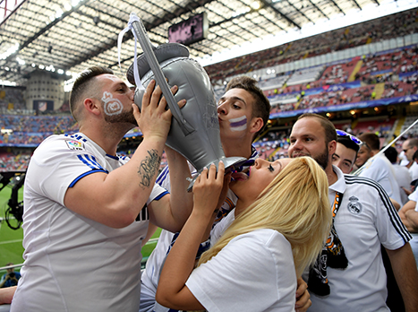 אוהדי ריאל רצו את גביע האלופות ה-11 שלהם (gettyimages)