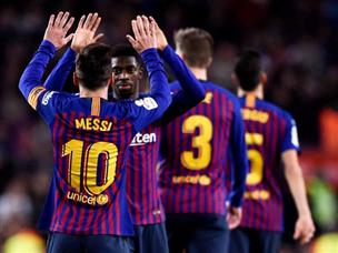 כבשו. מסי ודמבלה (צילום: Alex Caparros, Getty)