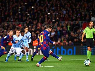 מסי פתח את החגיגה עם פנדל מדויק (getty)